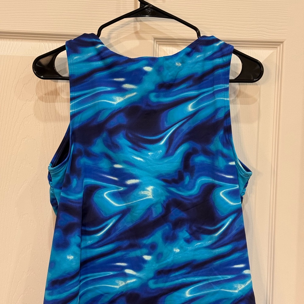 Blue and Black Swirl Tank Top